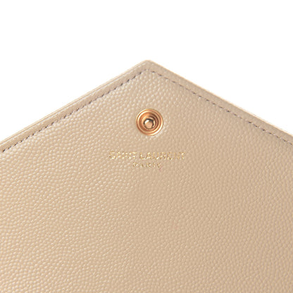 Saint Laurent Grain De Poudre Matelasse Chevron Monogram Chain Wallet Nude Powder 6 of 8