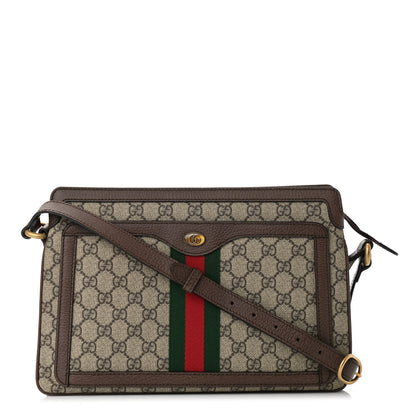 Gucci GG Supreme Monogram Web Medium Ophidia Shoulder Bag Beige New Acero 1 of 10