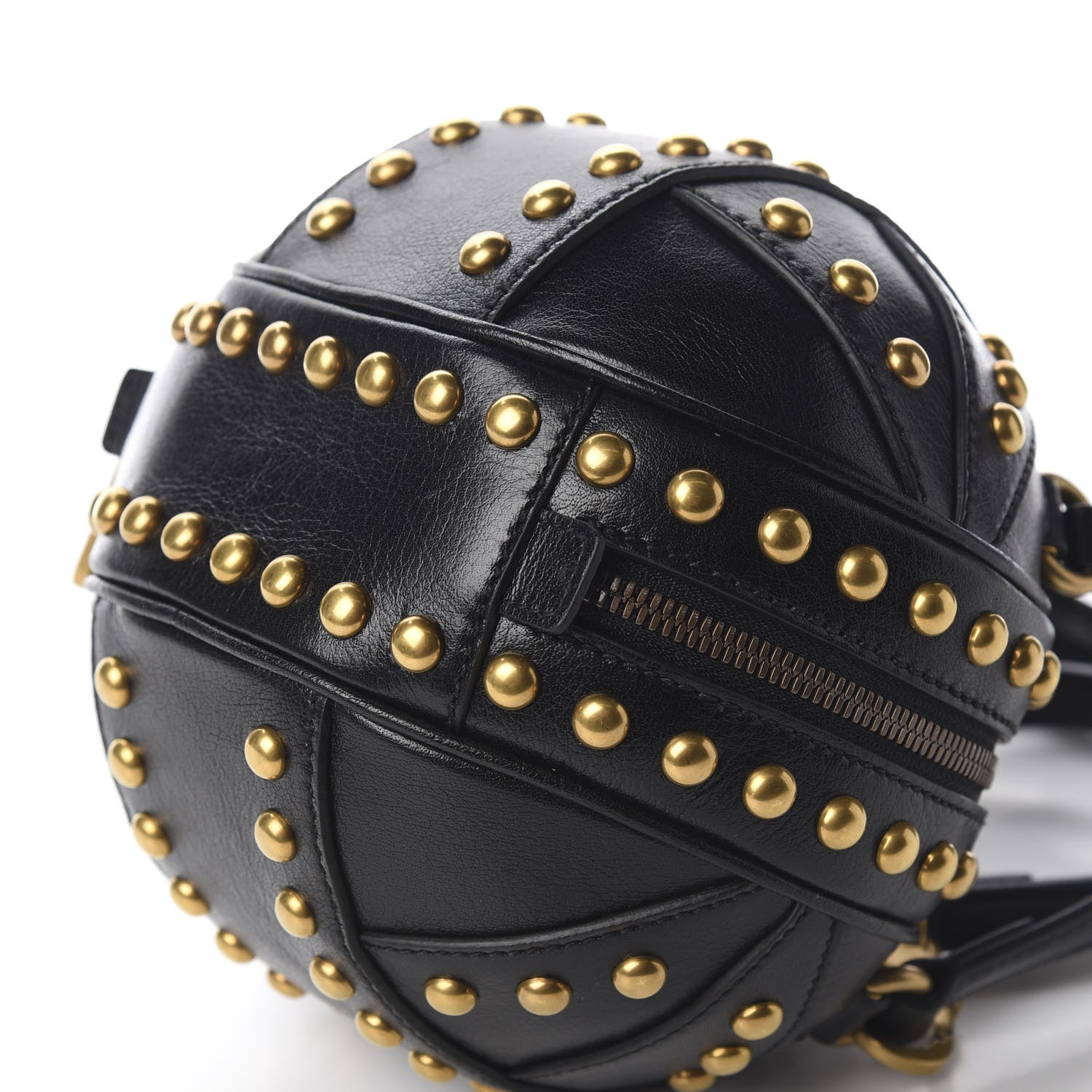 Gucci Calfskin Studded Mini Tifosa Baseball Shaped Shoulder Bag Black 6 of 10