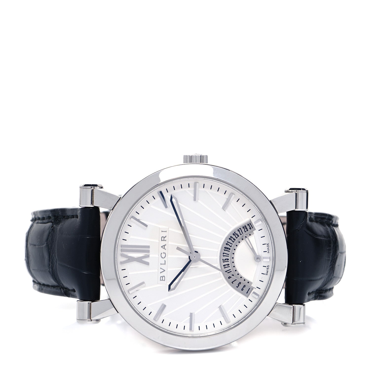 Bulgari Stainless Steel Alligator 42mm Sotirio Retrograde Date Automatic Watch 2 of 4