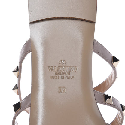 Valentino Garavani Nappa Rockstud Flat Cage Mules 39 Pastel Grey Poudre 7 of 9