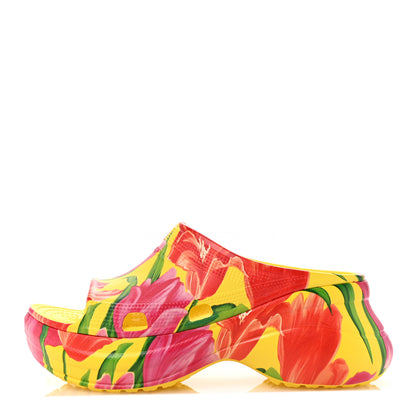 Balenciaga X CROCS Rubber Tulip Print  Womens Pool Slides 38 Multicolor 1 of 9