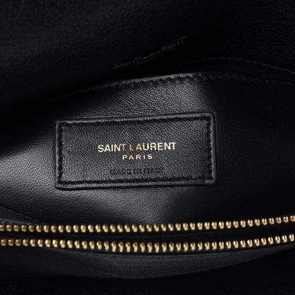 Saint Laurent Sheepskin Matelasse Chevron Monogram Large College Satchel Black 7 of 24