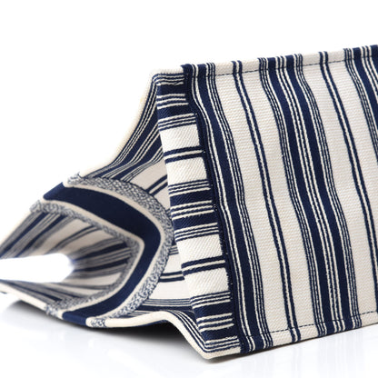 Christian Dior Canvas Embroidered Forte Dei Marmi Striped Book Tote Blue 6 of 14