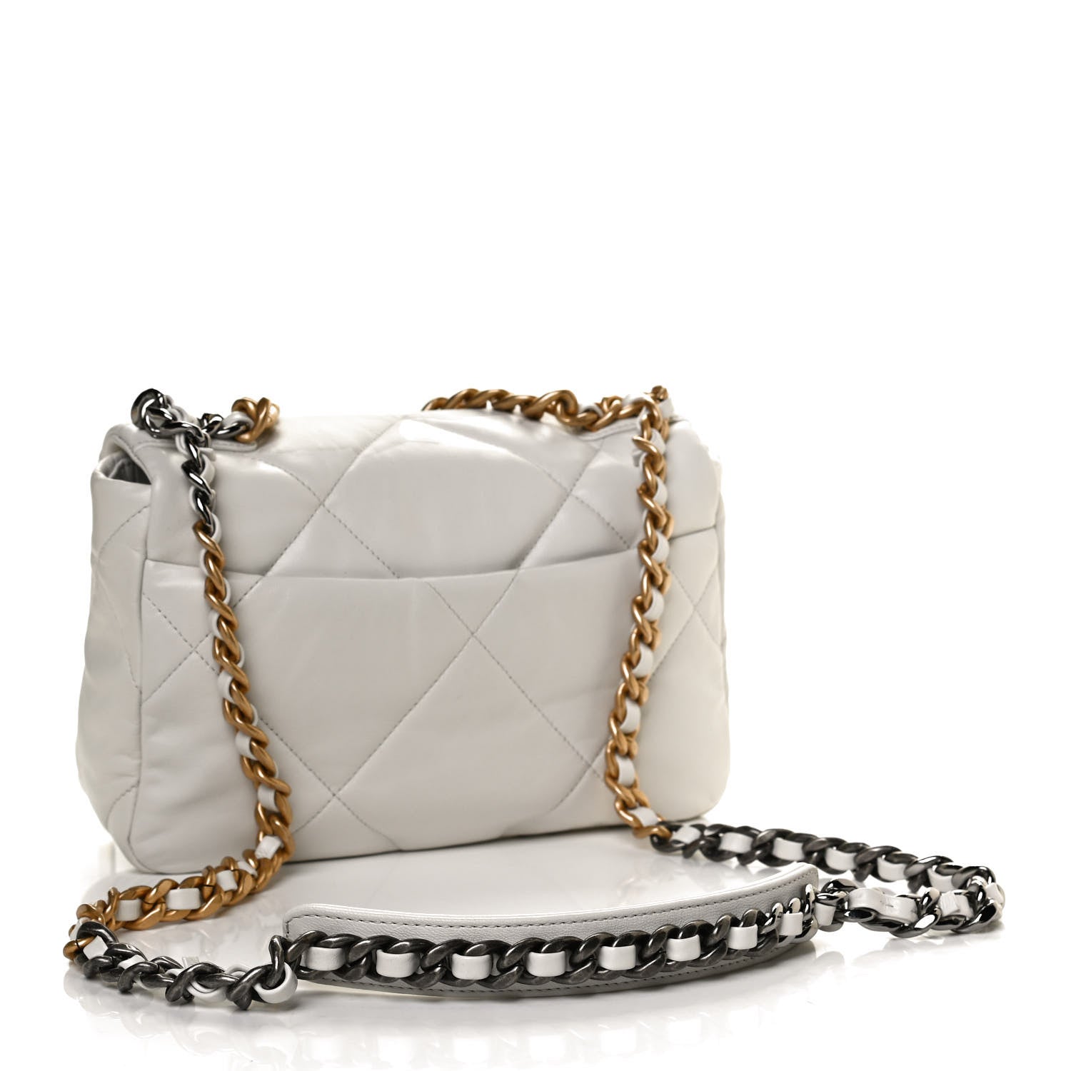 Chanel Goatskin Quilted Medium Chanel 19 Flap White 3 of 13