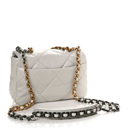 Chanel Goatskin Quilted Medium Chanel 19 Flap White 3 of 13