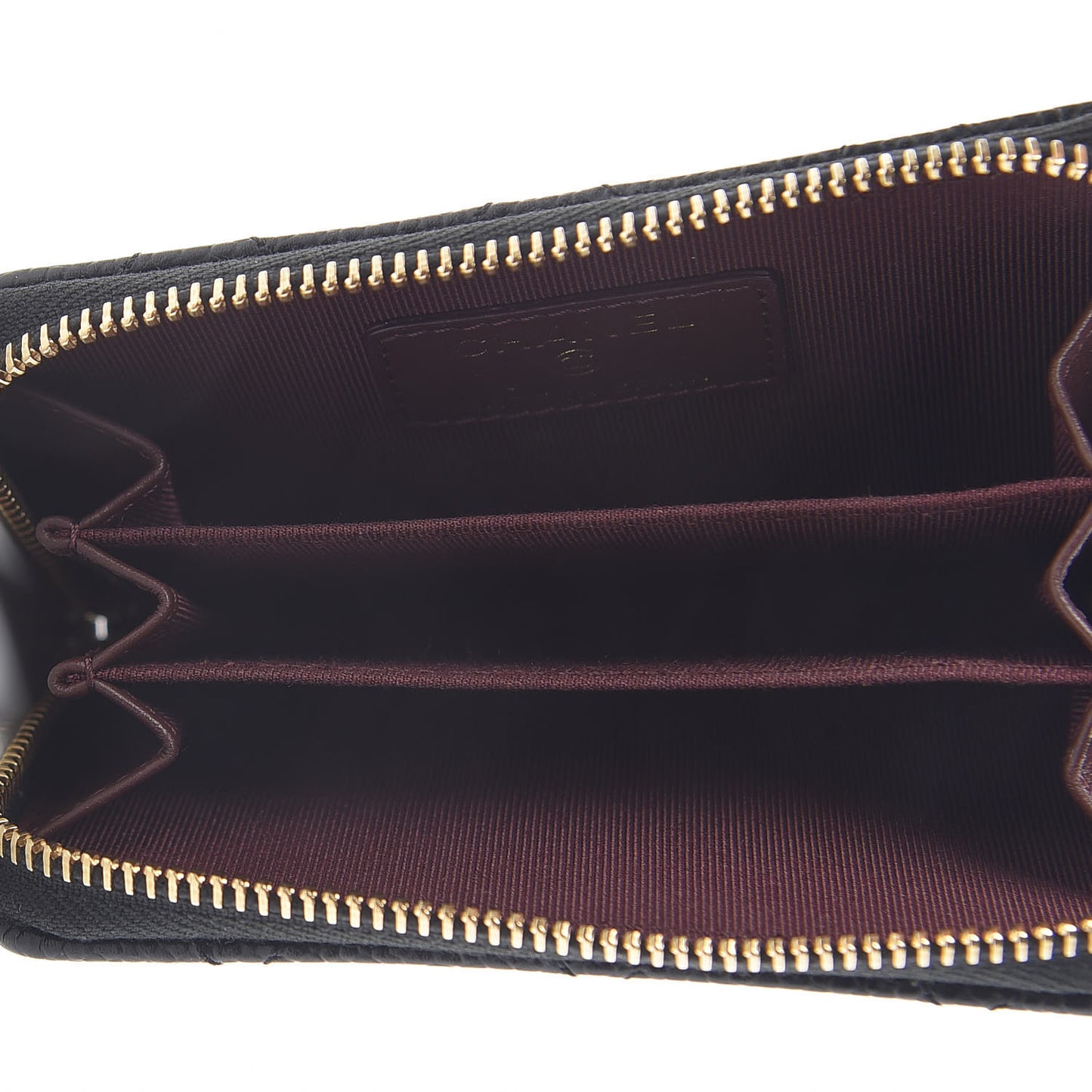 Caviar Quilted Zip Coin Purse Black
