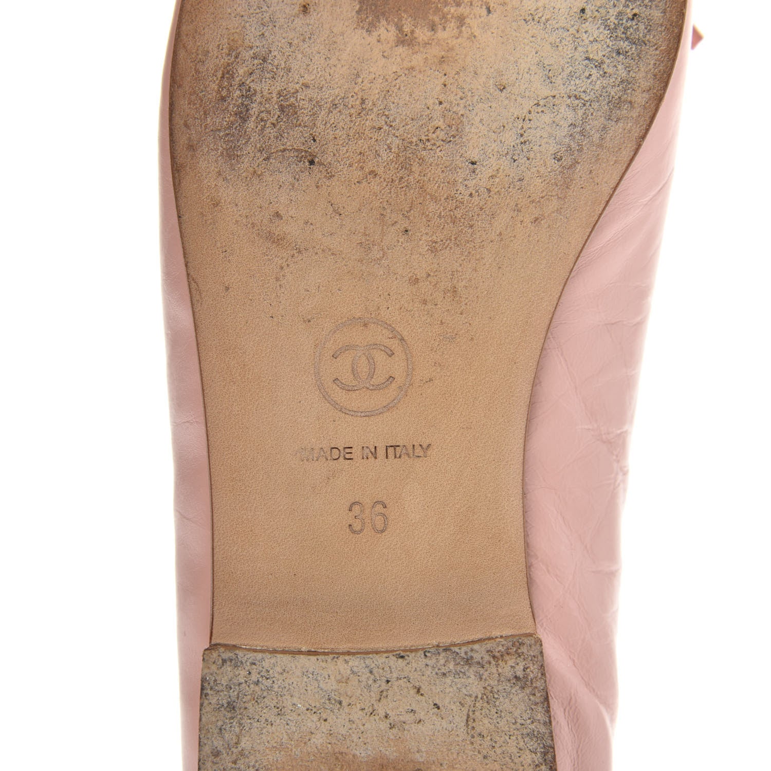 Chanel Crumpled Calfskin Cap Toe CC Ballerina Flats 36 Powder Pink 6 of 12