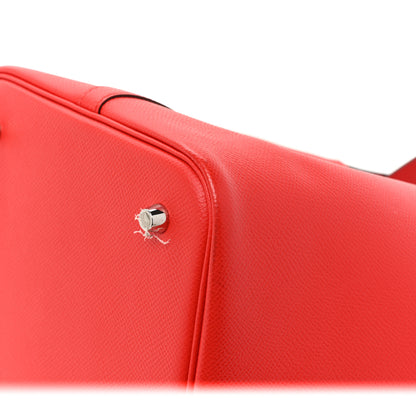 Hermes Epsom Tressage De Cuir Picotin Lock 22 MM Rouge Coeur Bleu du Nord Rouge H 11 of 18