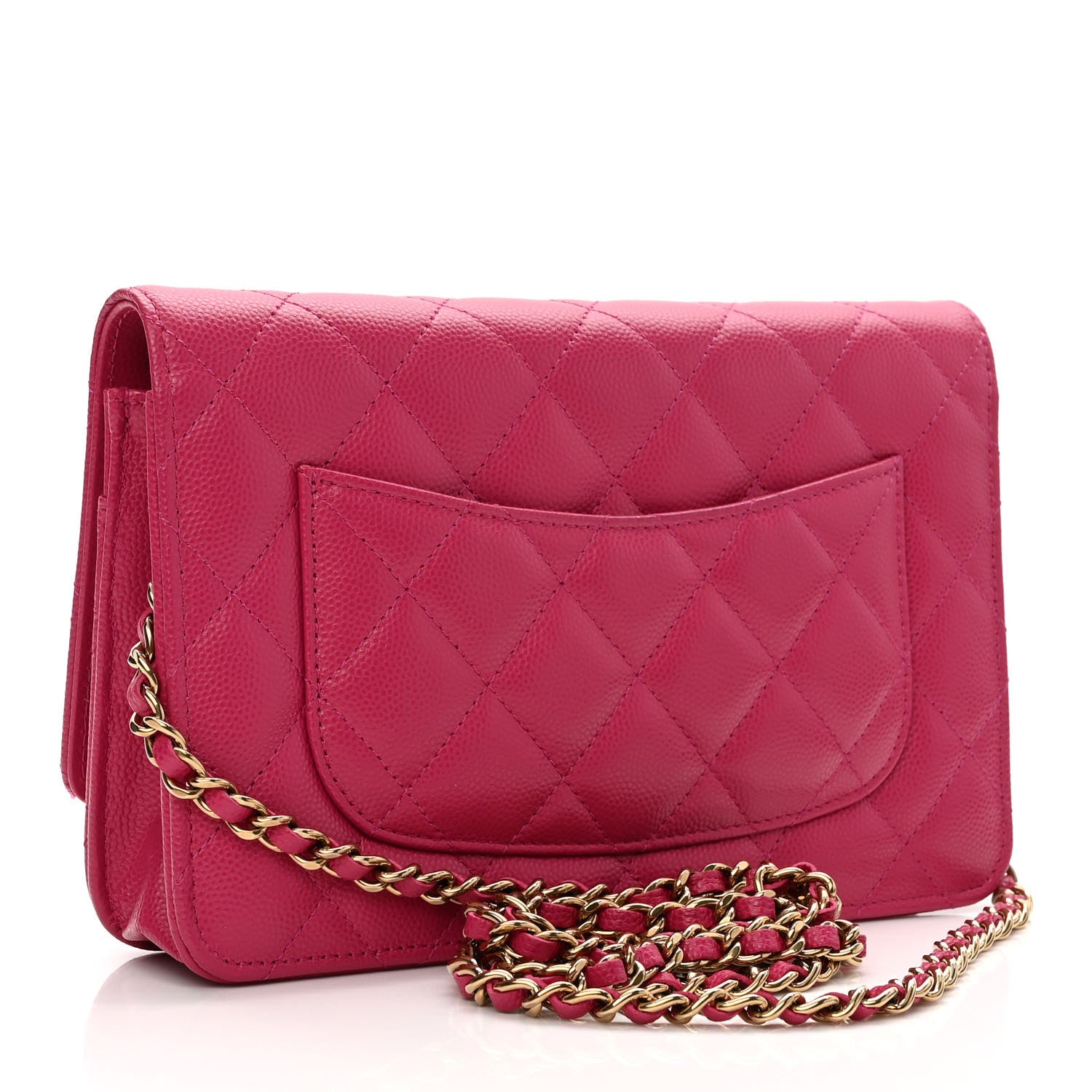 Chanel Caviar Quilted Wallet On Chain WOC Fuchsia 3 of 12