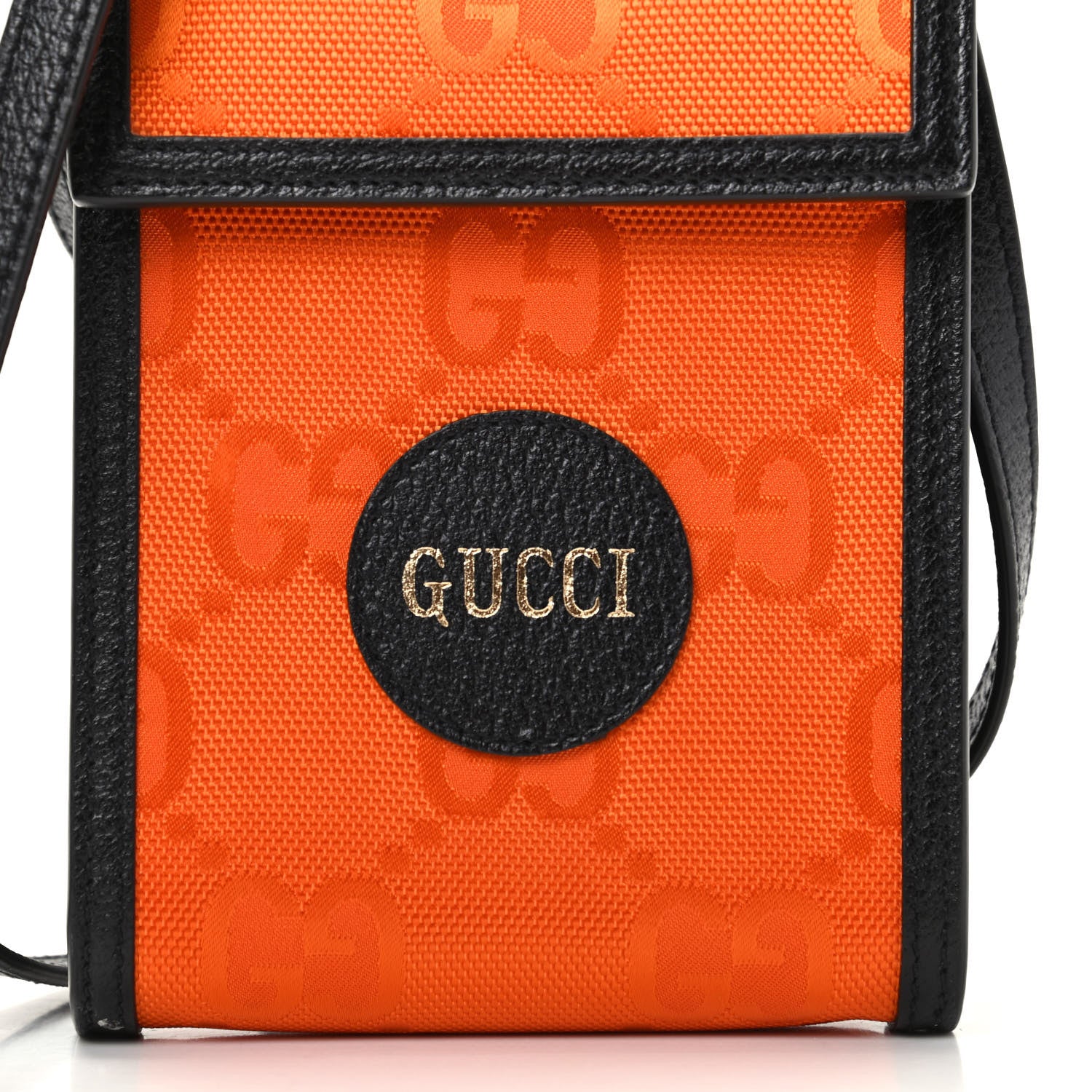 Gucci Econyl Nylon Monogram Off The Grid Crossbody Bag Carrot Orange Black 8 of 8