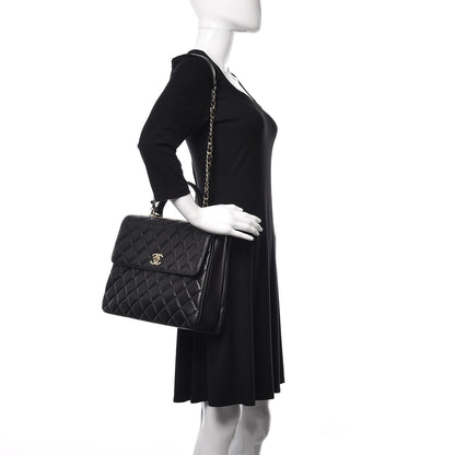 Chanel Lambskin Quilted Large Trendy CC Dual Handle Flap Bag Black 2 of 9