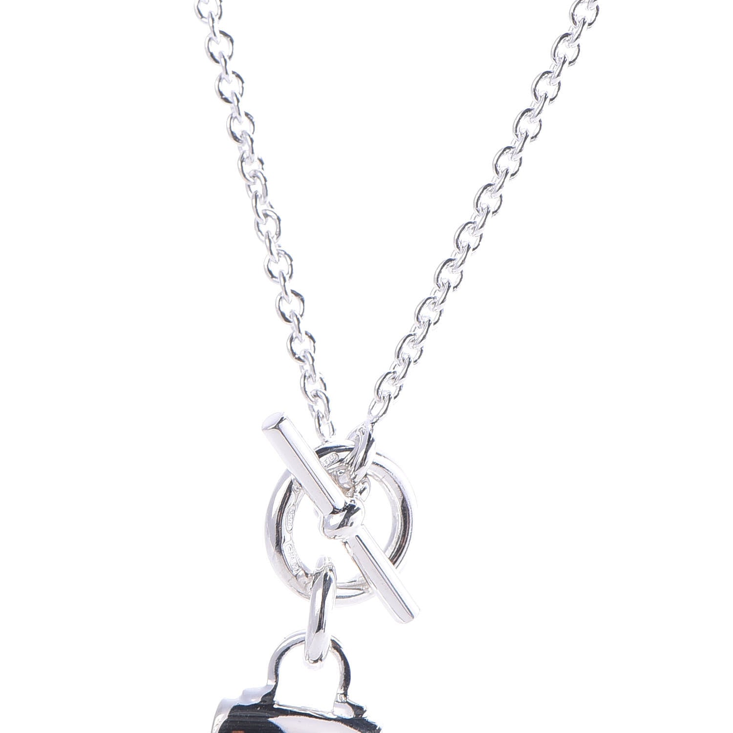 Hermes Sterling Silver Kelly Charm Pendant Necklace 5 of 6