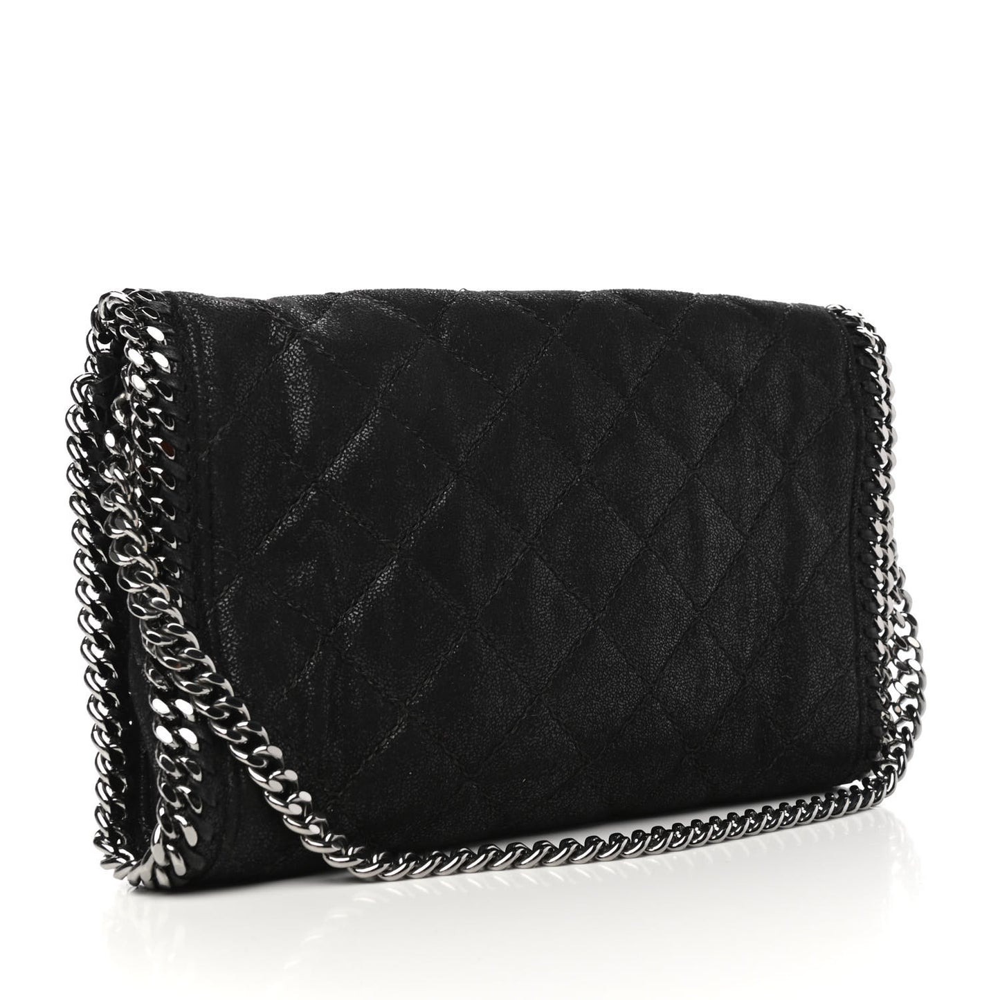 Shaggy Deer Quilted Falabella Clutch Black