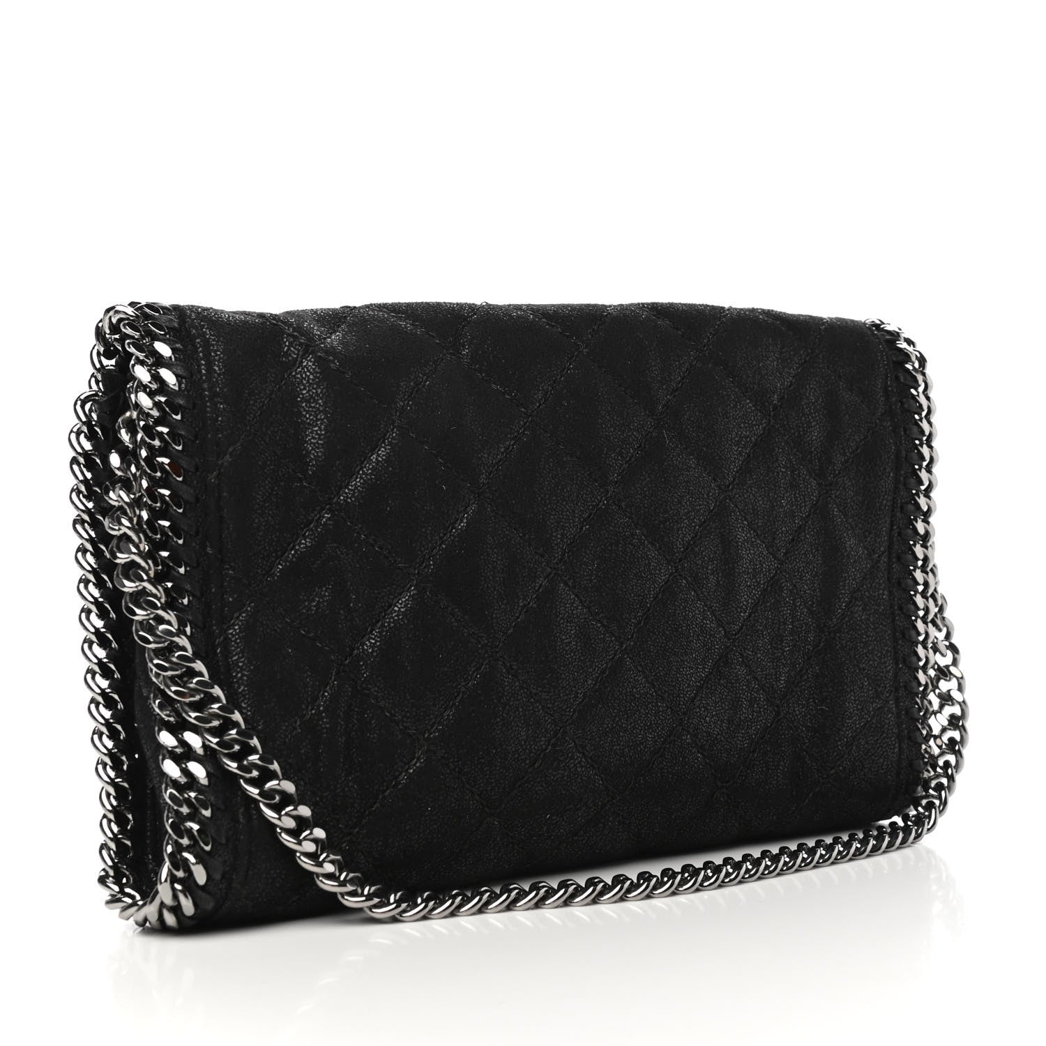 Stella McCartney Shaggy Deer Quilted Falabella Clutch Black 2 of 4