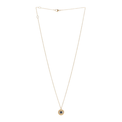 David Yurman 18K Yellow Gold Blue Sapphire Diamond Evil Eye Necklace 3 of 5