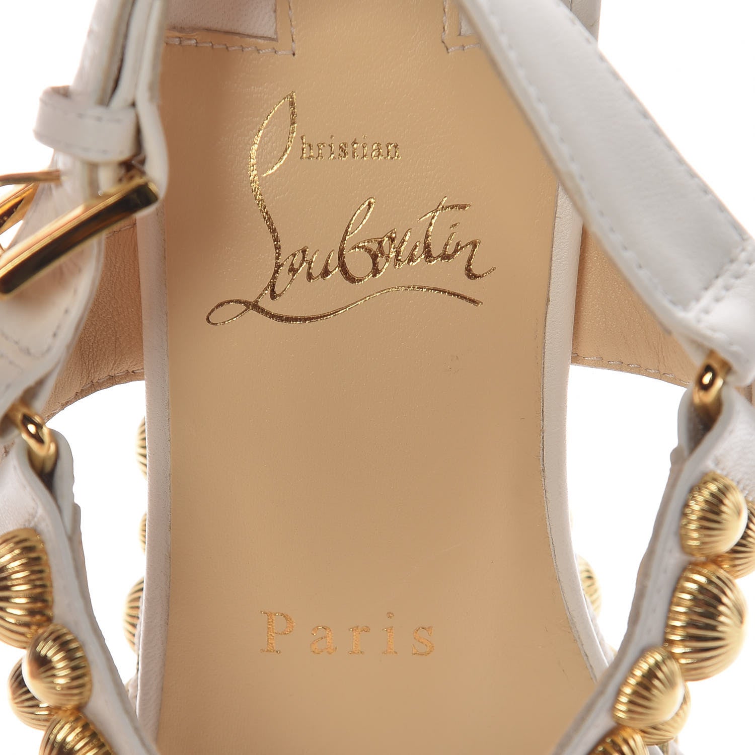 Christian Louboutin Shiny Nappa Rondaclou 60 Platform Sandals 37 Latte 7 of 8