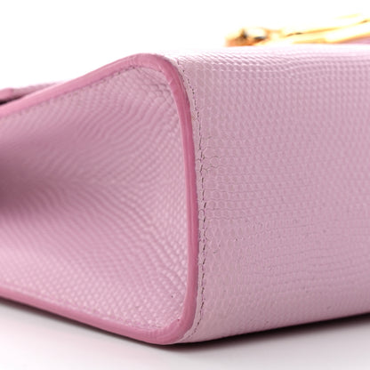 Dolce & Gabbana Calfskin Iguana Embossed Lucia Top Handle Satchel Baby Pink 9 of 11