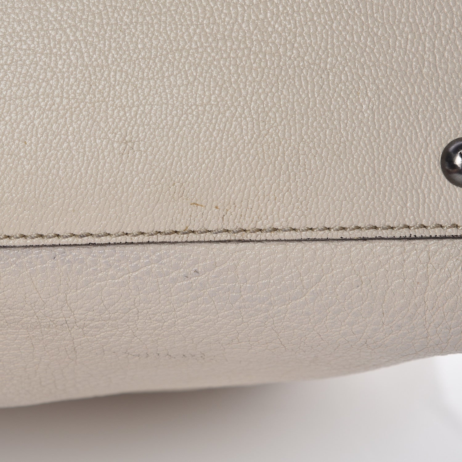 Fendi Goatskin Elaphe Large Peekaboo Iconic Satchel Latte Natural 15 of 21
