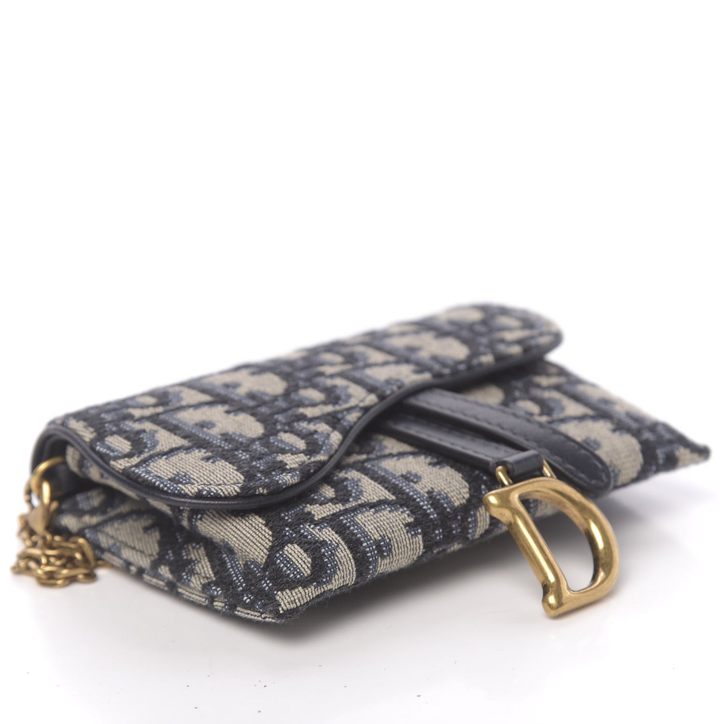 Oblique Nano Saddle Chain Pouch Blue