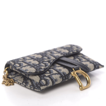 Christian Dior Oblique Nano Saddle Chain Pouch Blue 8 of 11