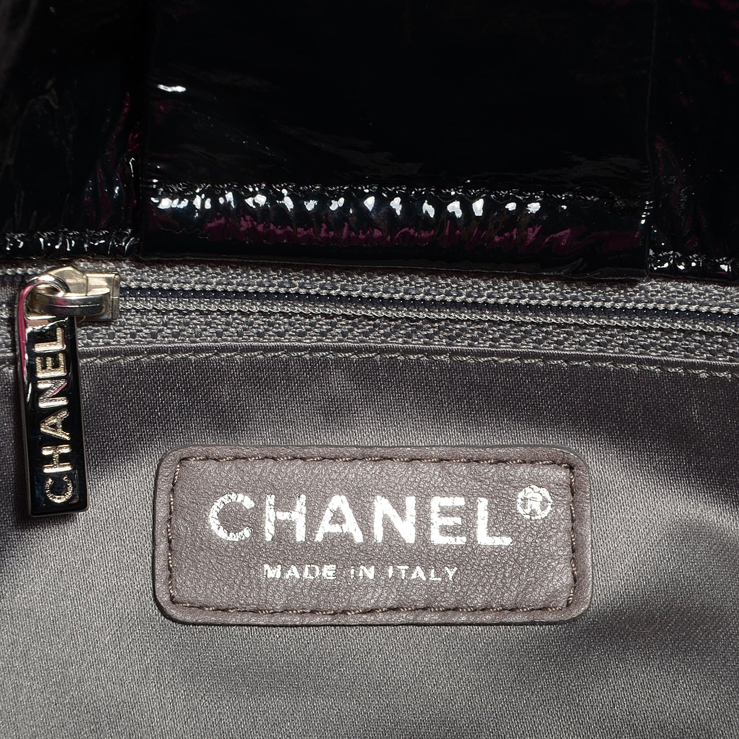 Chanel Vinyl Graphic Edge Accordion Flap Bag Black 6 of 7