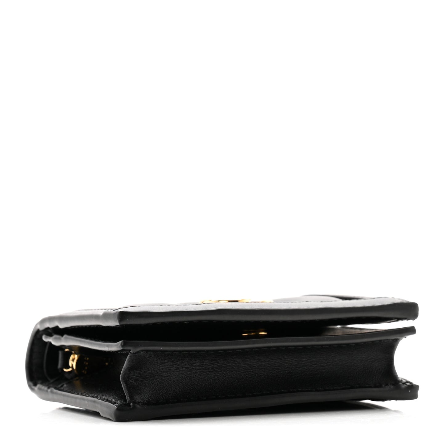 Calfskin GG Matelasse Card Case Wallet Black