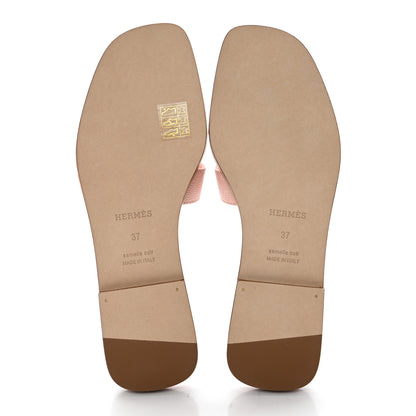 Hermes Epsom Oran Sandals 37 Rose Aube 5 of 9