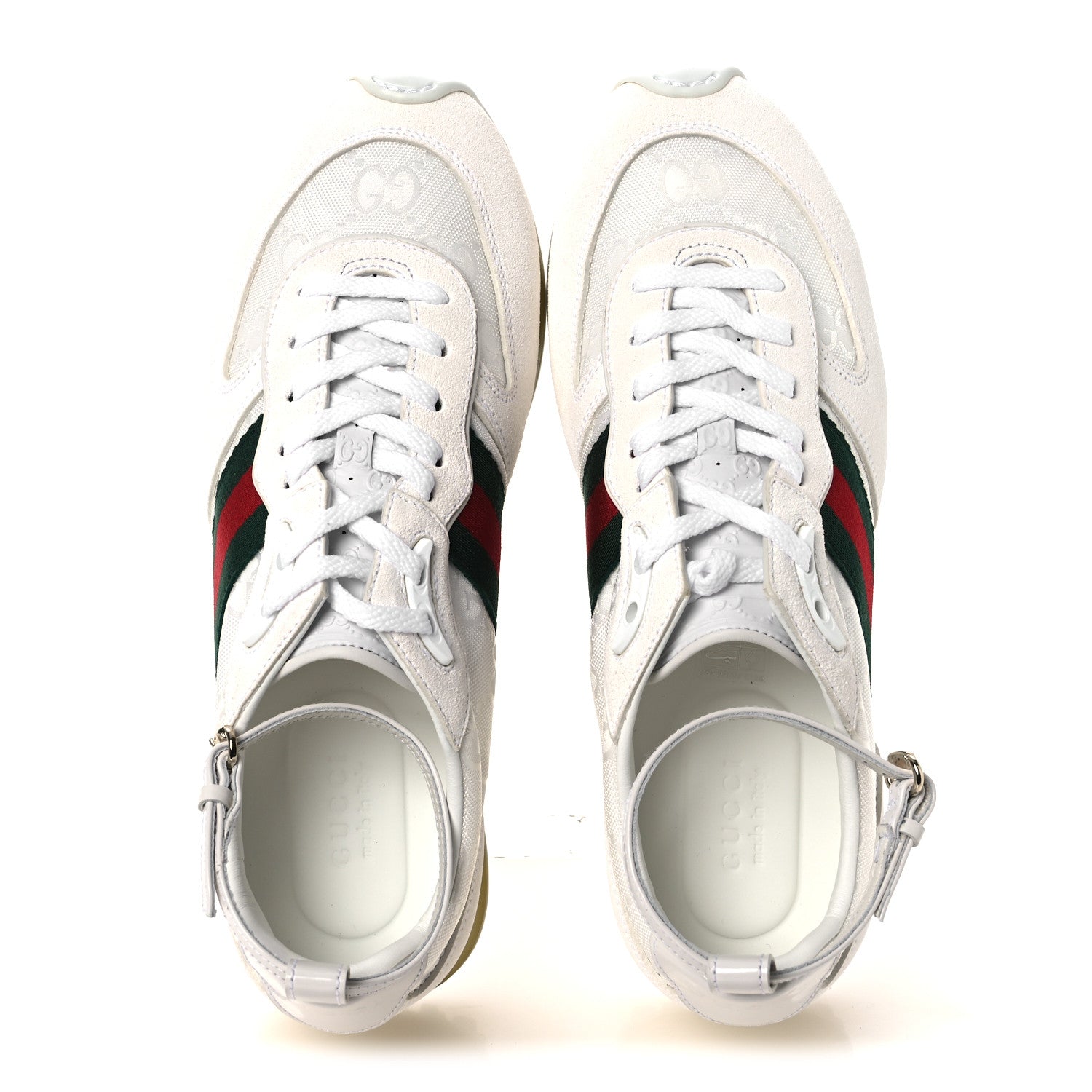 Gucci GG Suede Monogram Web Re-Motion Sneakers 37.5 White 2 of 11
