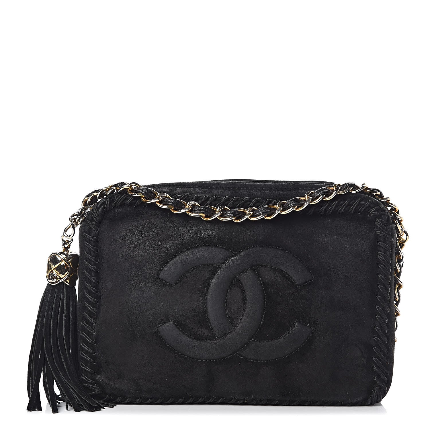 Chanel Suede CC Tassel Camera Case Black 1 of 13