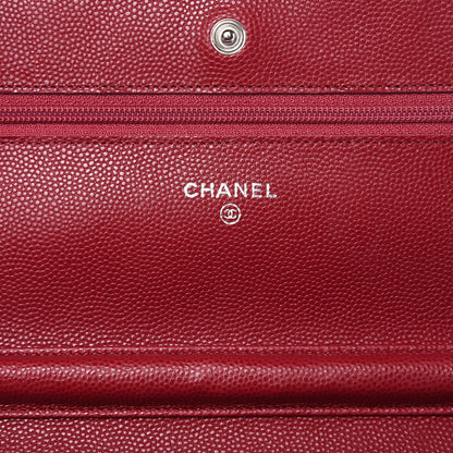 Chanel Caviar Quilted Wallet On Chain WOC Dark Pink 6 of 12
