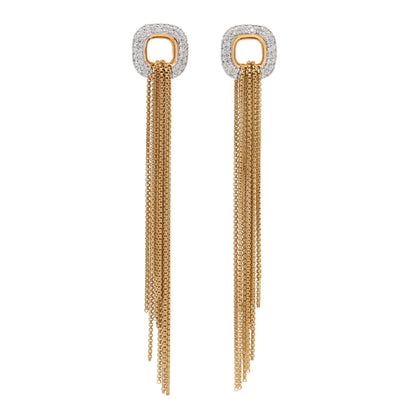 David Yurman 18K Yellow Gold Diamond Tassel Drop Earrings 1 of 4