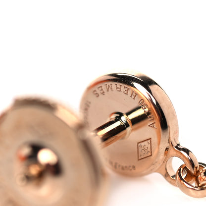 Hermes 18K Rose Gold Diamond Gambade Clou de Selle Earrings 4 of 6