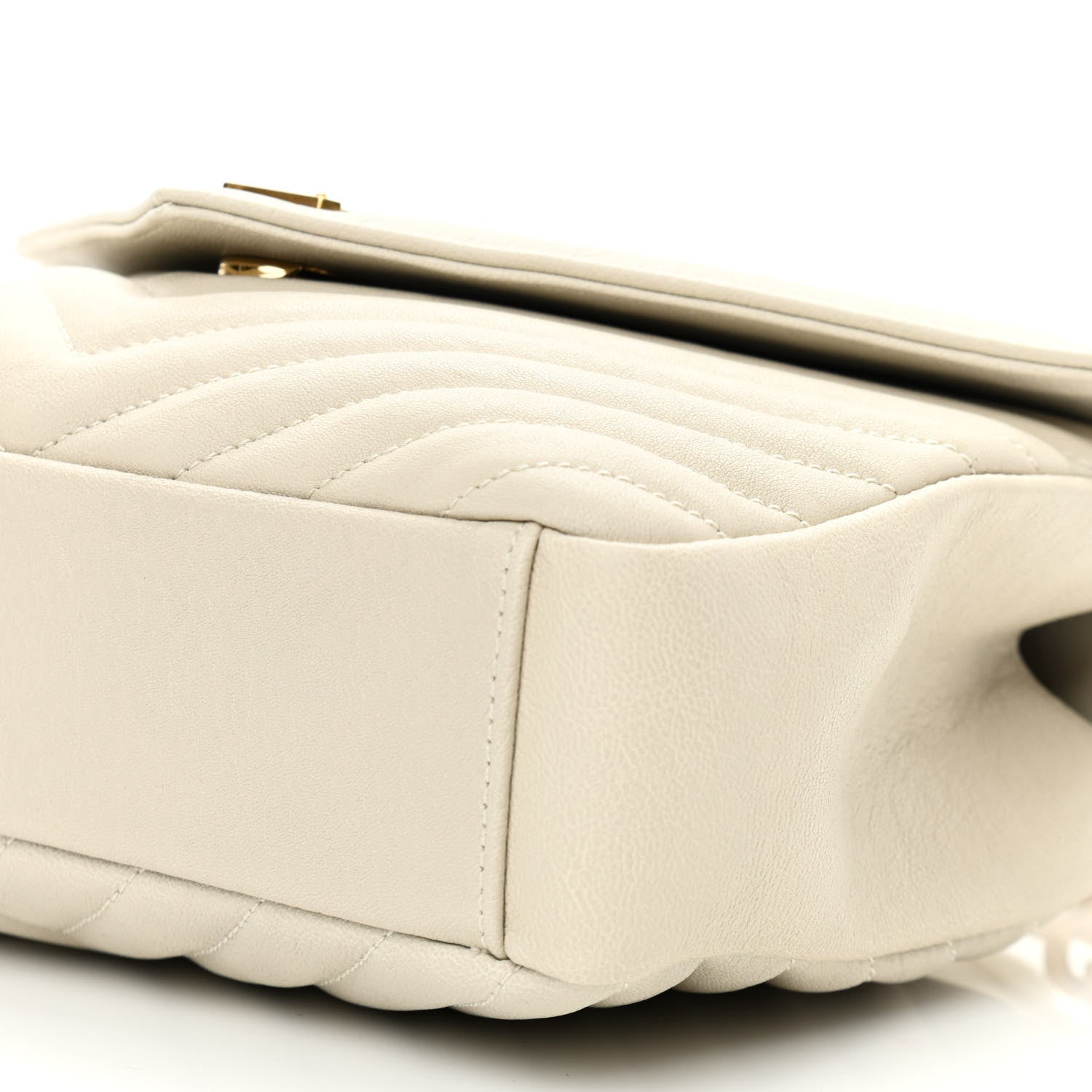 Saint Laurent Sheepskin Matelasse Chevron Monogram Medium College Bag Crema Soft 11 of 11