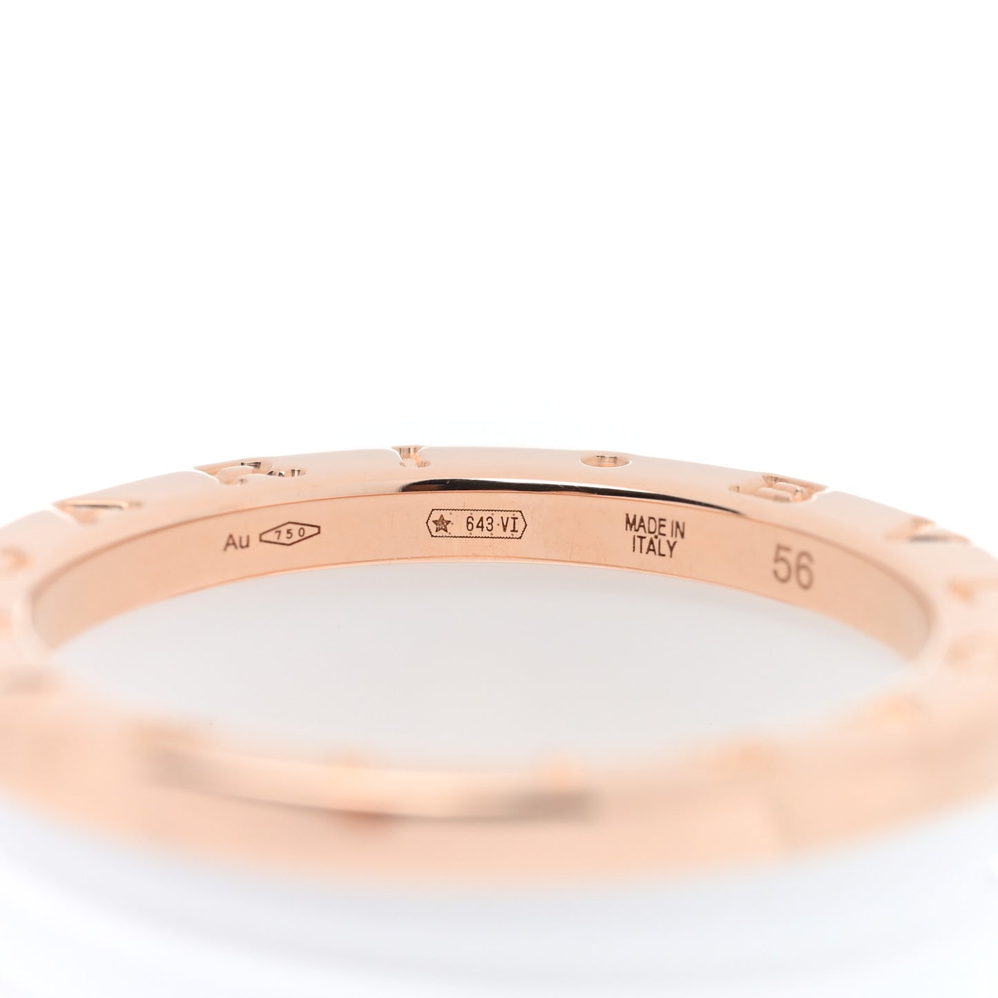 18K Rose Gold White Ceramic B.Zero1 Four-Band Ring 56 7.5