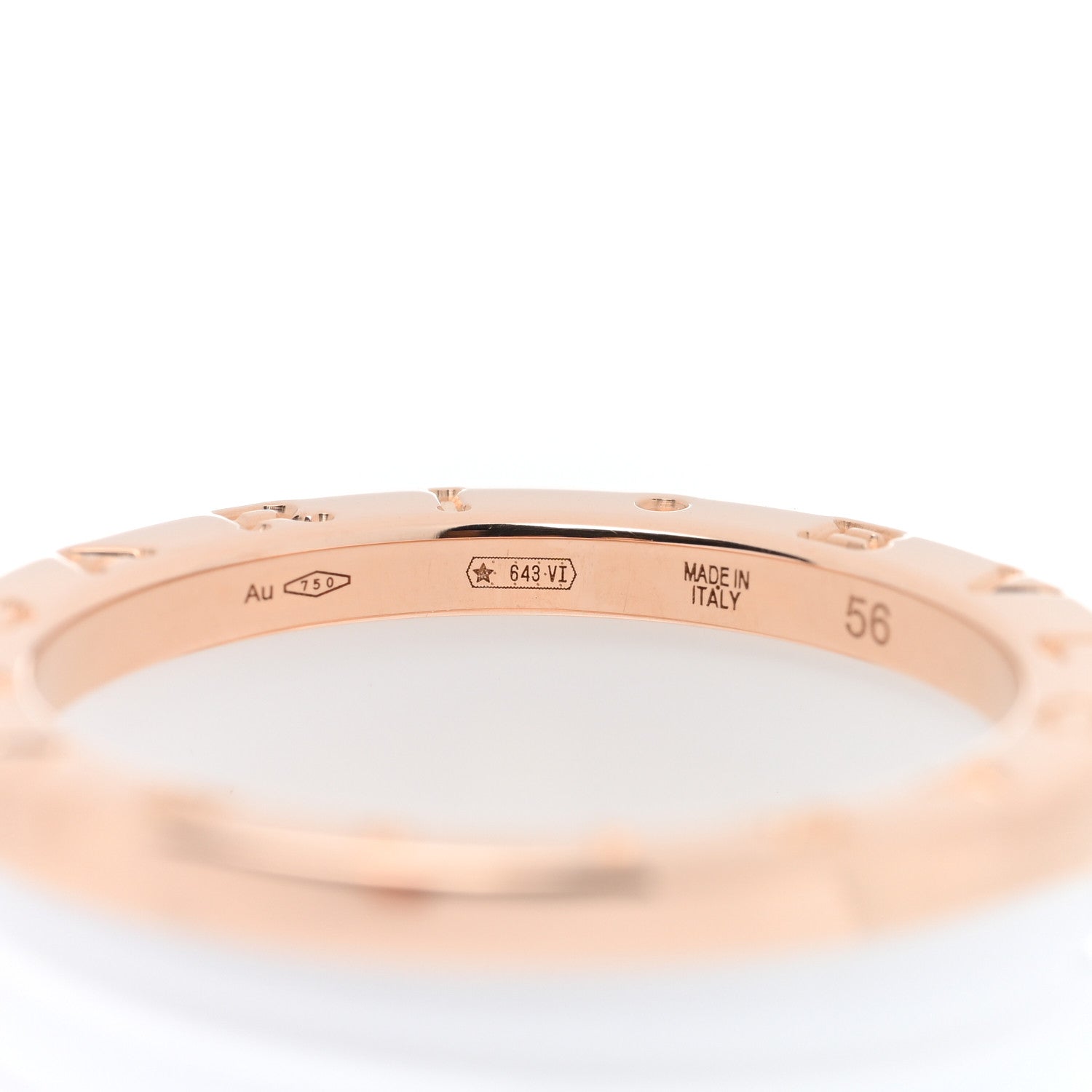 Bulgari 18K Rose Gold White Ceramic B.Zero1 Four-Band Ring 56 7.5 4 of 5
