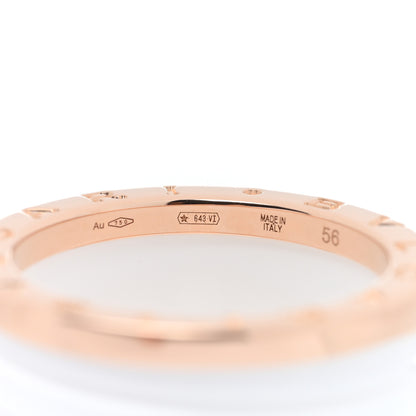 Bulgari 18K Rose Gold White Ceramic B.Zero1 Four-Band Ring 56 7.5 4 of 5