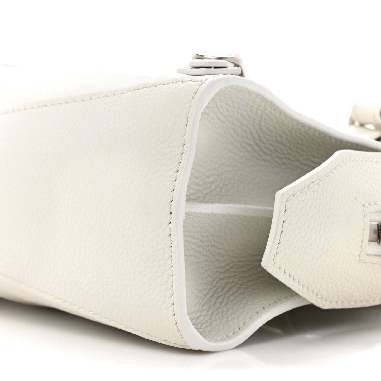 Grained Calfskin Neo Classic Silver Hardware Mini City White