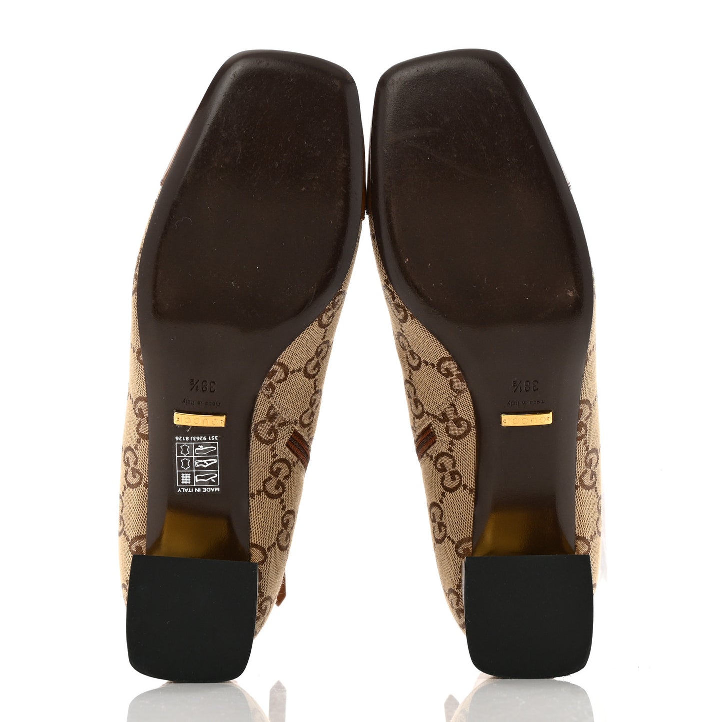 Monogram Cordovan Lux GG Ankle Boots 38.5 Beige Cuir