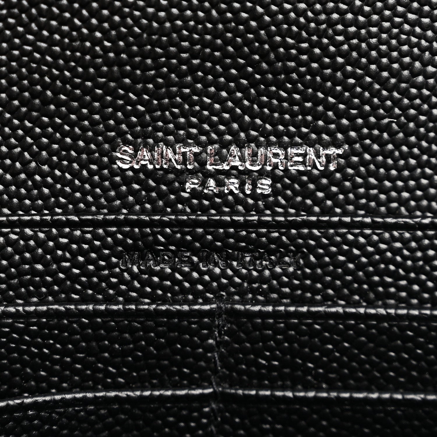 Saint Laurent Grain De Poudre Matelasse Chevron Monogram Chain Wallet Black 6 of 12