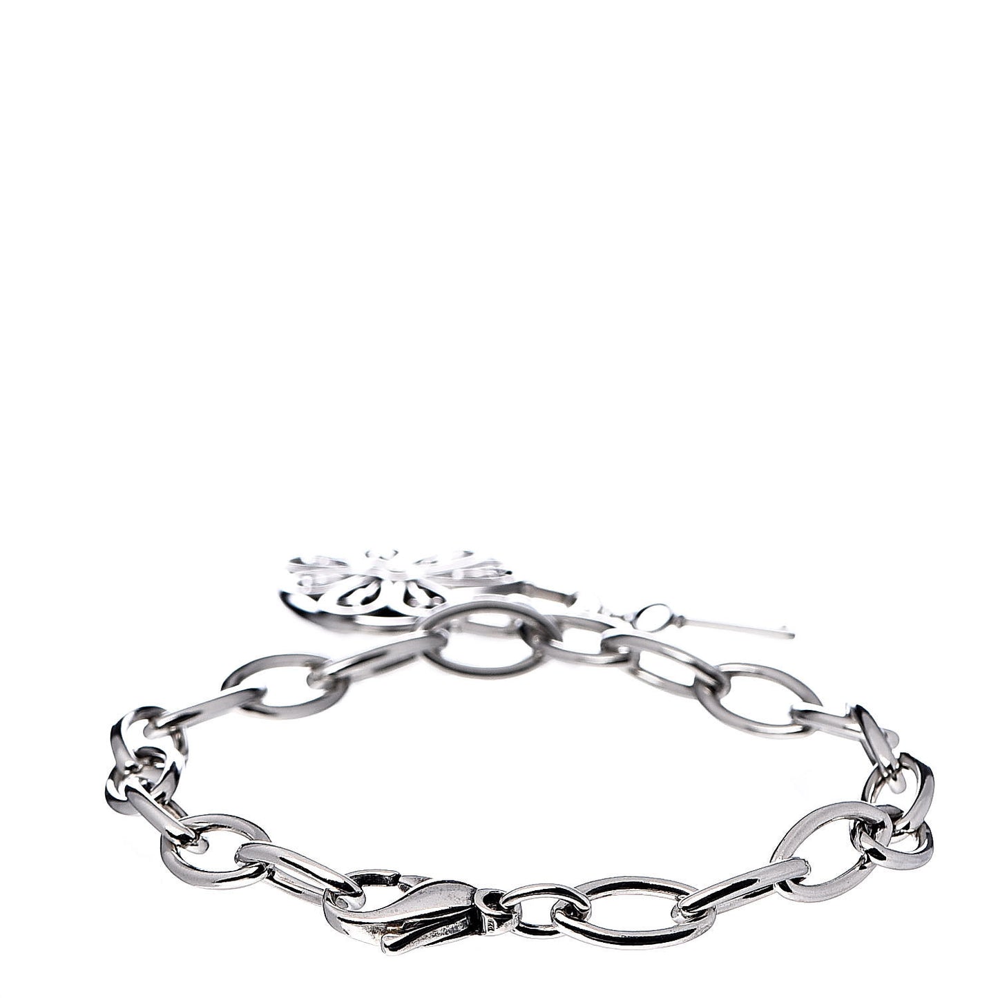 Sterling Silver Filigree Heart Key Bracelet