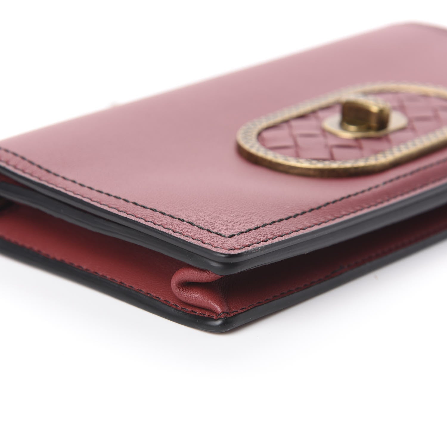 Bottega Veneta Nappa Intrecciato Ellittica Chain Wallet Baccara Rose 5 of 13