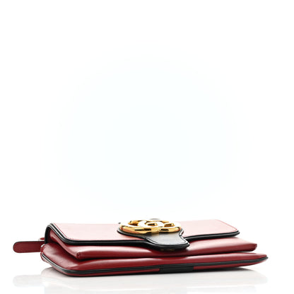 Gucci Vitello Palmellato Lux Bi-Color Small Arli Flap Shoulder Bag New Cherry Red Black 4 of 14