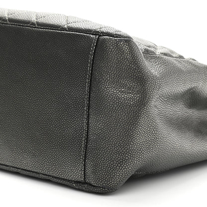 Chanel Metallic Caviar Quilted Grand Shopping Tote GST Dark Silver 13 of 14