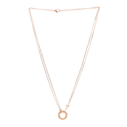 Cartier 18K Pink Gold 2 Diamond LOVE Necklace 3 of 6
