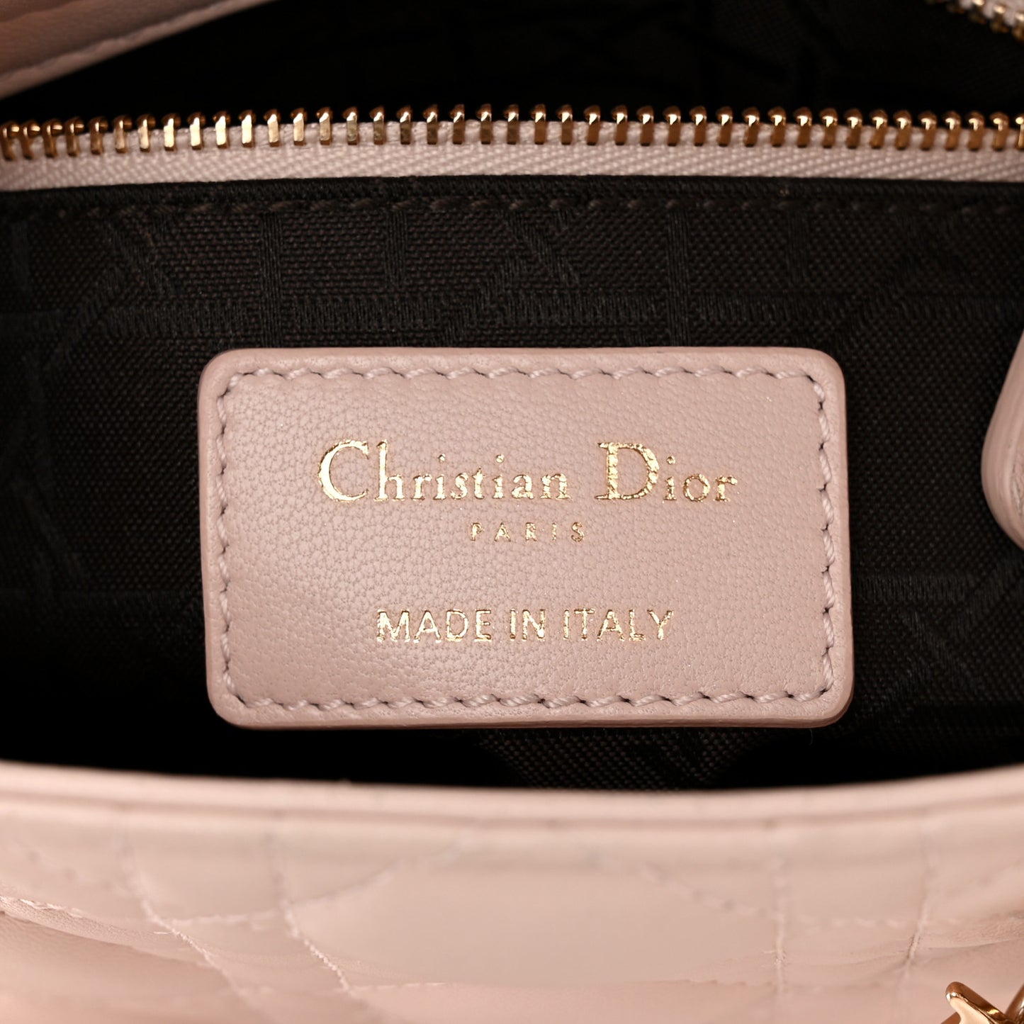 Lambskin Cannage Mini Lady Dior Rose Poudre