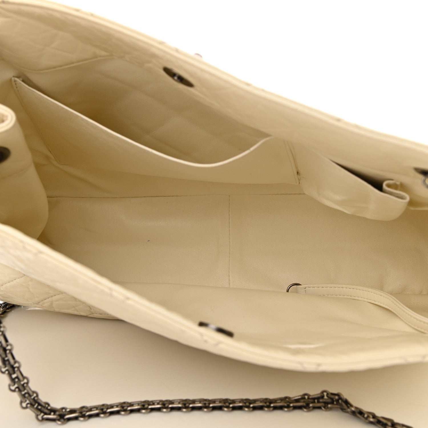 Chanel Aged Calfskin Quilted Reissue 2.55 Tote Ivory 5 of 13