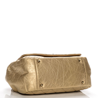 Chanel Metallic Aged Calfskin Quilted Large Pondichery Flap Gold 4 of 8