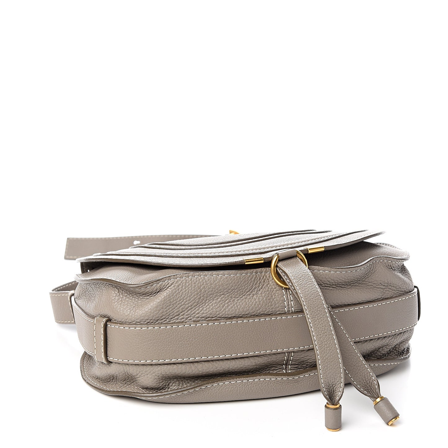 Calfskin Medium Marcie Round Crossbody Bag Cashmere Grey