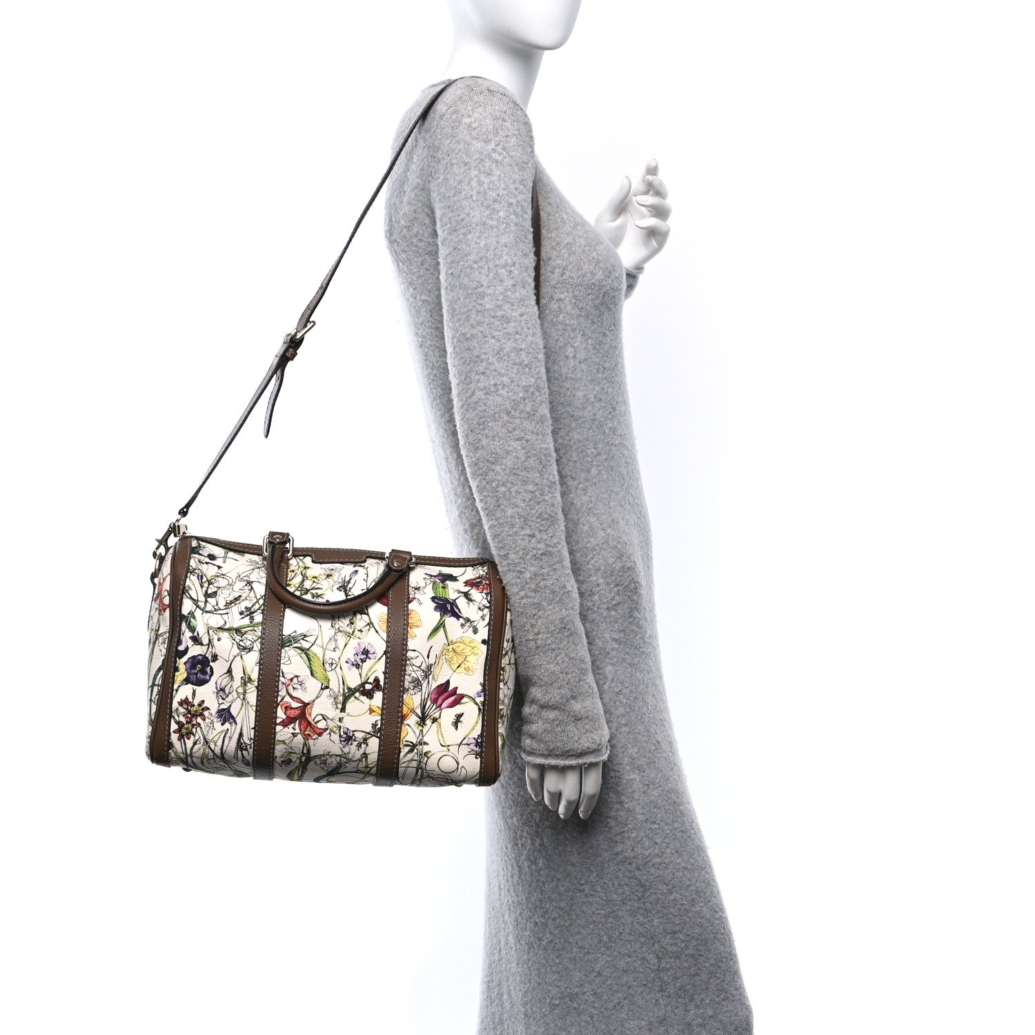Gucci Canvas Flora Infinity Medium Joy Boston White Multicolor Acero 2 of 12